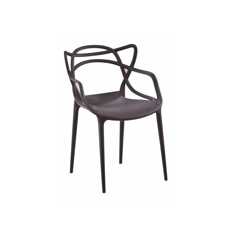 CONCHA silla con asiento polipropileno en color, diseño moderno y brazos