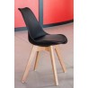 SUPER DERECK Silla diseño con patas de madera y asiento polipropileno con cojin